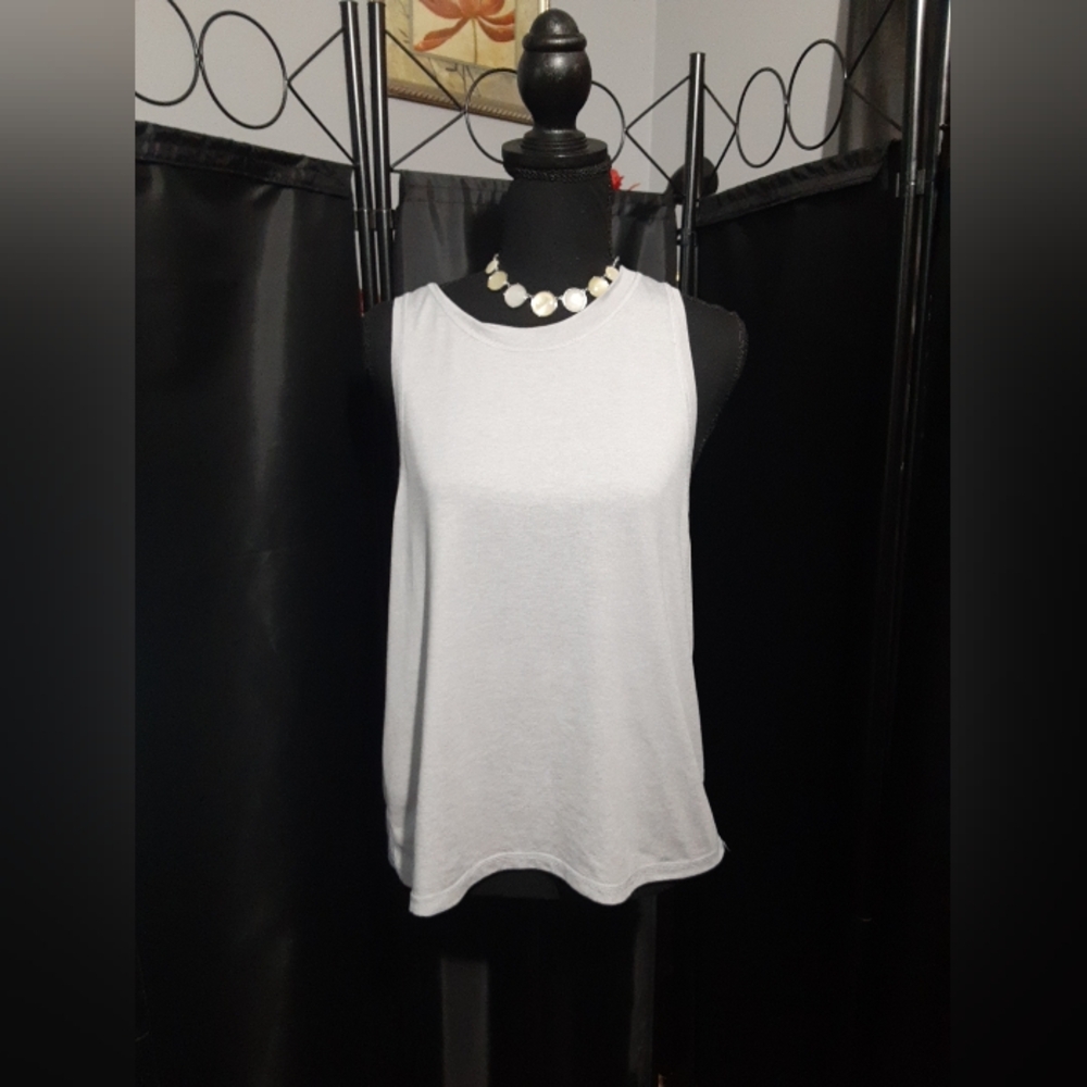 Athleta Tank Top Light Gray Women's Size Medium Active Atheletic